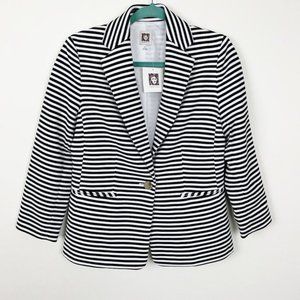 NWT Anne Klein Black & White Striped Blazer